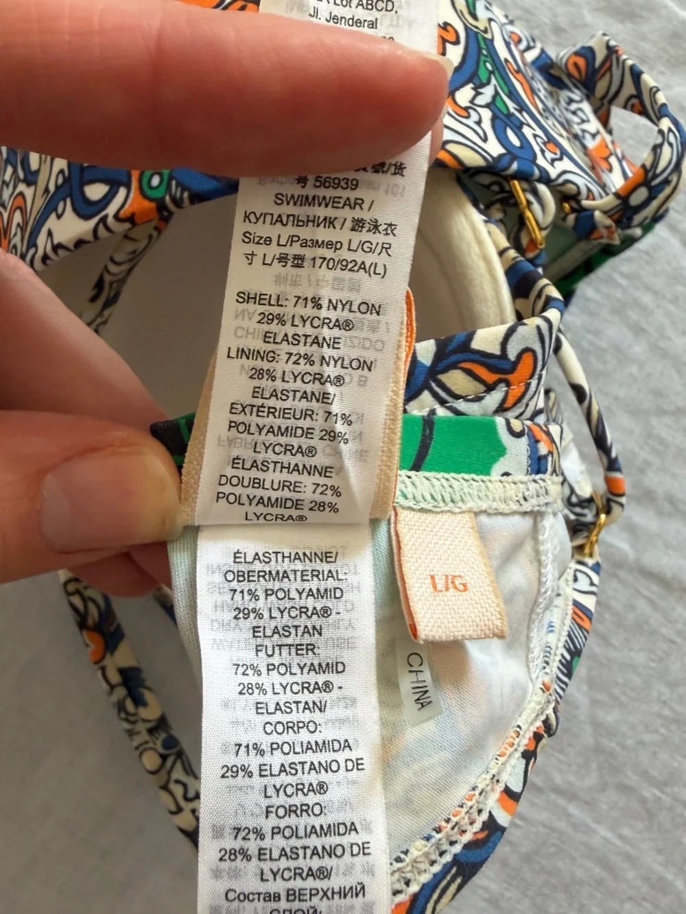 TORY BURCH Printed Medallion Underwire Bikini Top in Size Large
